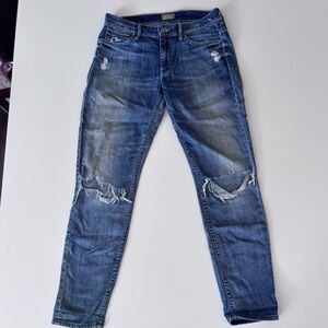 MOTHER Women's Distressed Blue Ankle Jeans